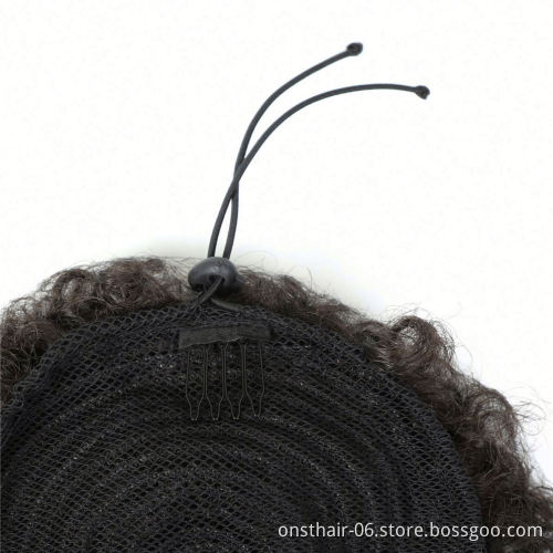 MYZYR P uff Afro Curly chignon Wig P onytail Drawstring Short Afro Kinky P ony Tail Clip In on Synthetic Hair Bun Hair Pieces
